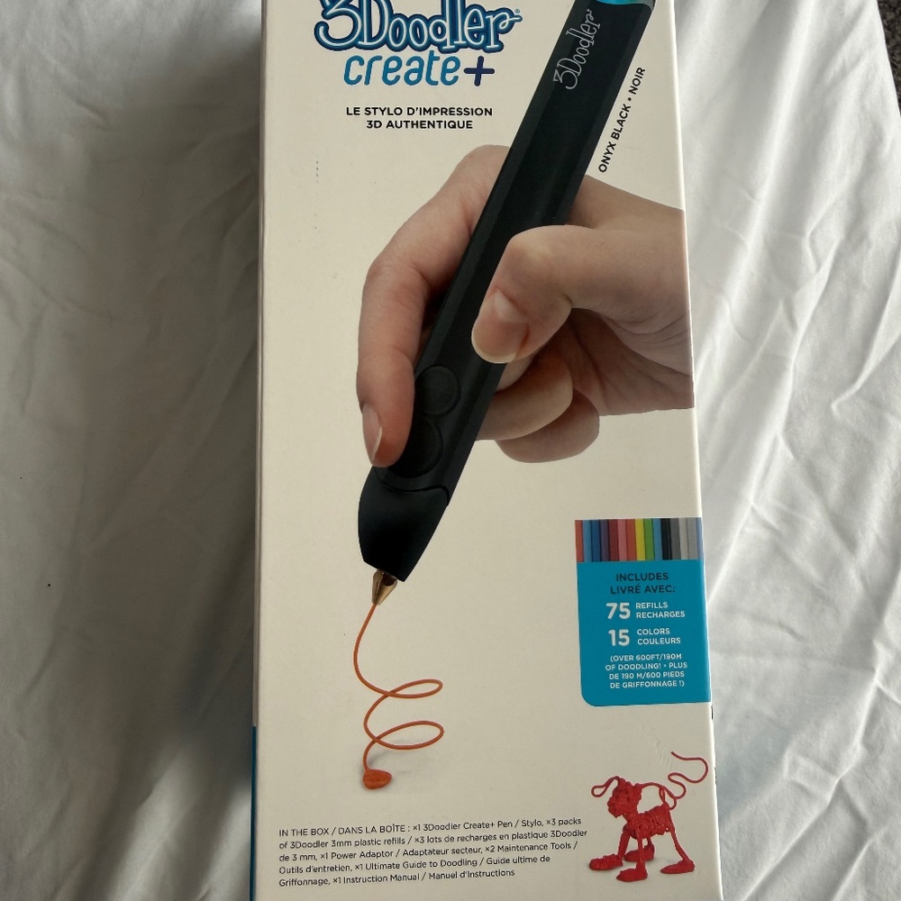 3Doodler Create+ 3D Printing Pen Essentials Set ONYX BLACK-MODE